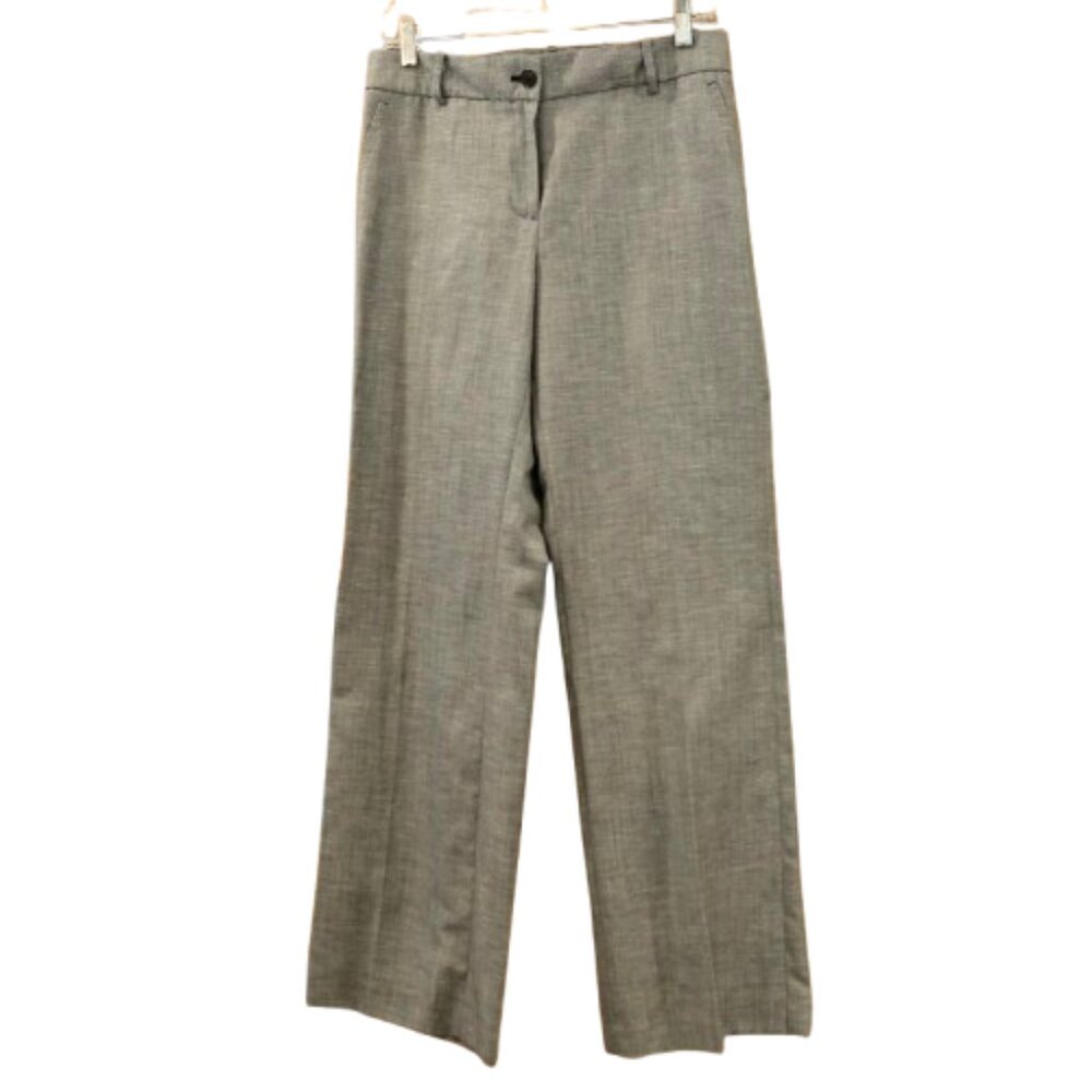 TALBOT'S~SIGNATURE GREY WHITE WOOL LINEN TWEED MID RISE WOMENS PANTS SIZE 6
